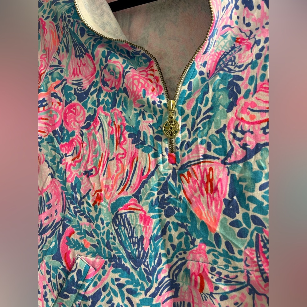 Lilly Pulitzer UPF 50+ Skipper Golf pullover half zip sweater long sleeve - Picture 6 of 7